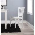 Solid Wood Slat Back Dining Chair, Set of 2, White Finish S7483