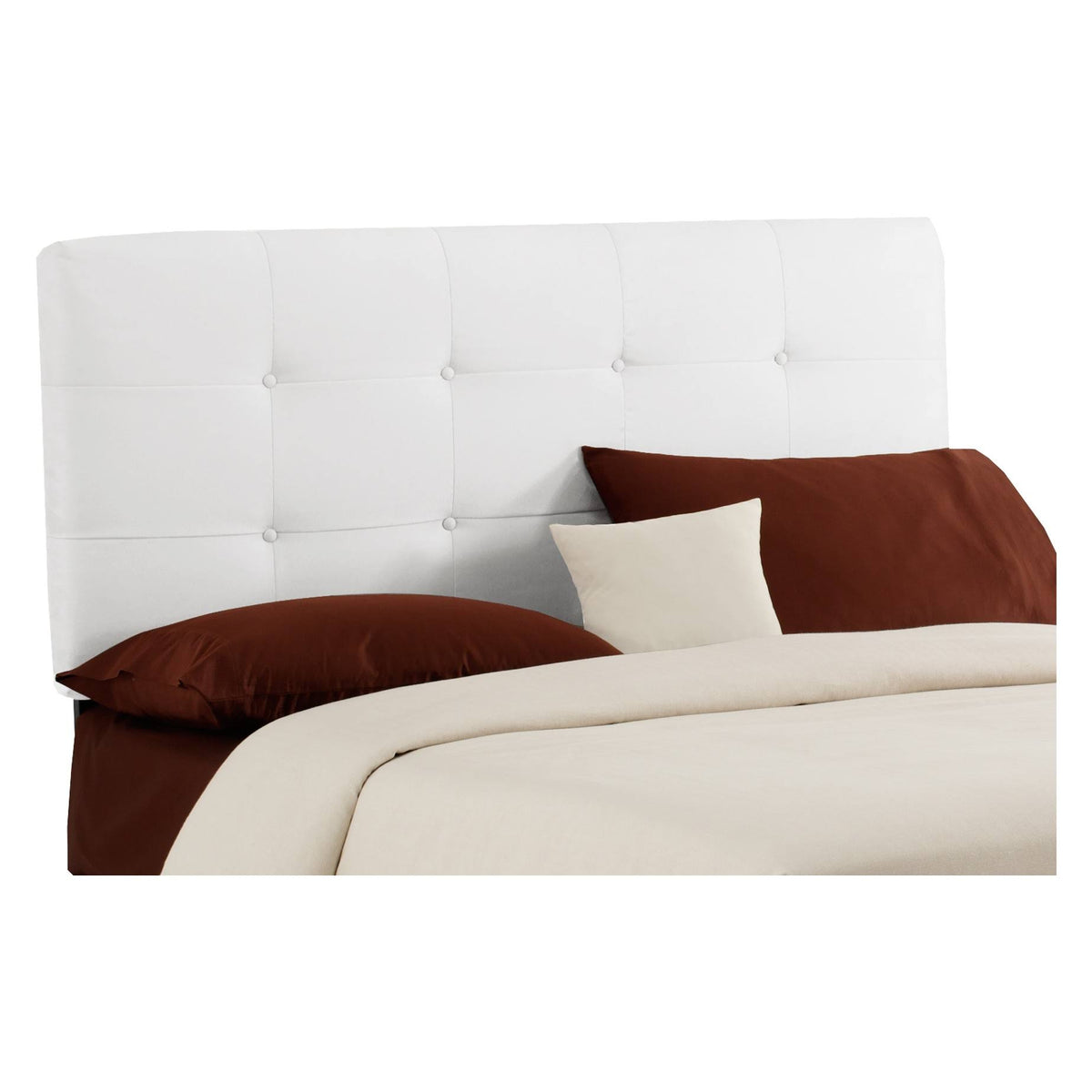 White Velvet Headboard D9835