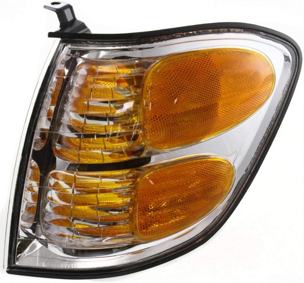 Driver Side Turn Signal Light for Toyota Tundra 2004 Double Cab, Clear & Amber Lens, Pack of 2 K50886