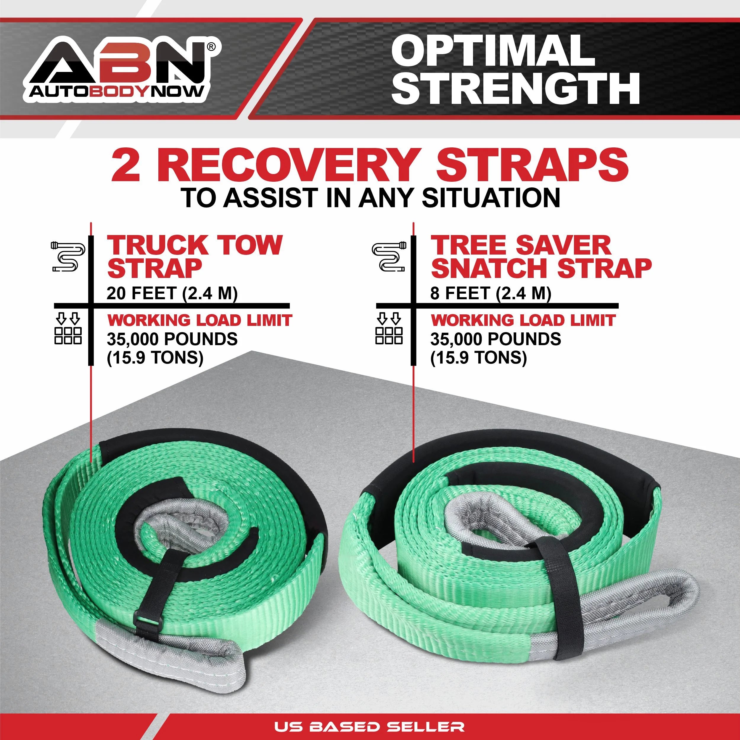 35,000lbs Recovery Tow Strap Kit with Snatch Block O946