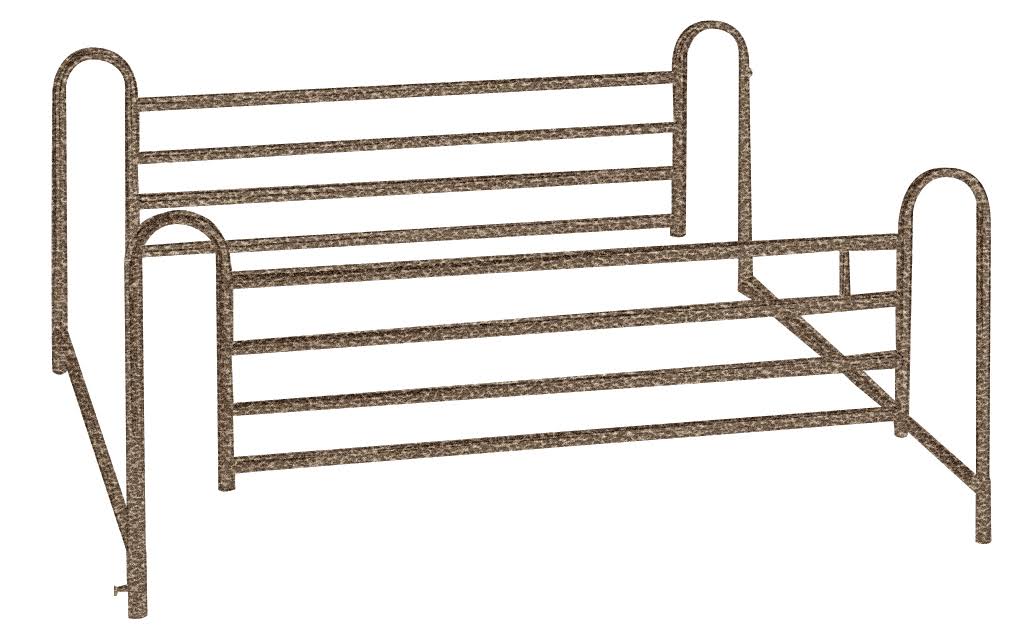 Manual Hospital Bed with Full Rails and Foam Mattress M54741