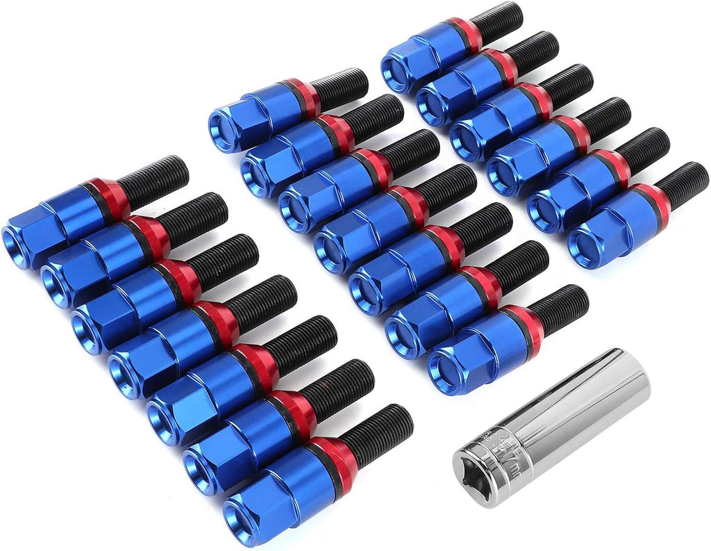 20Pcs M14x1.25 Tuner Style Wheel Lug Bolts (Blue) V8816
