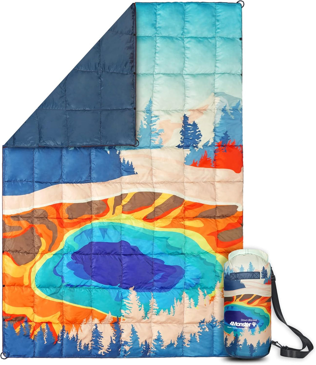 650 Fill Compact Waterproof Down Camping Blanket H7413