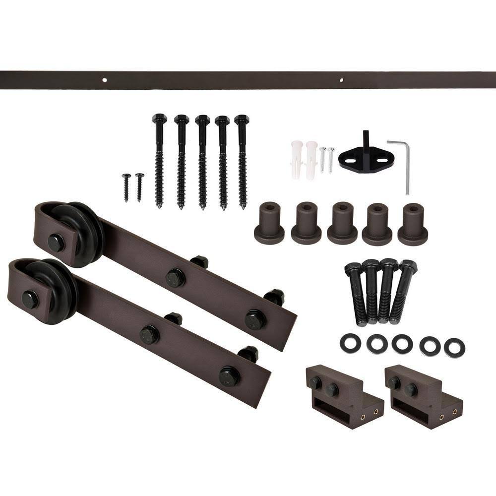 Colonial Maple Stained Pine Wood Interior Sliding Barn Door with Hardware Kit H51147