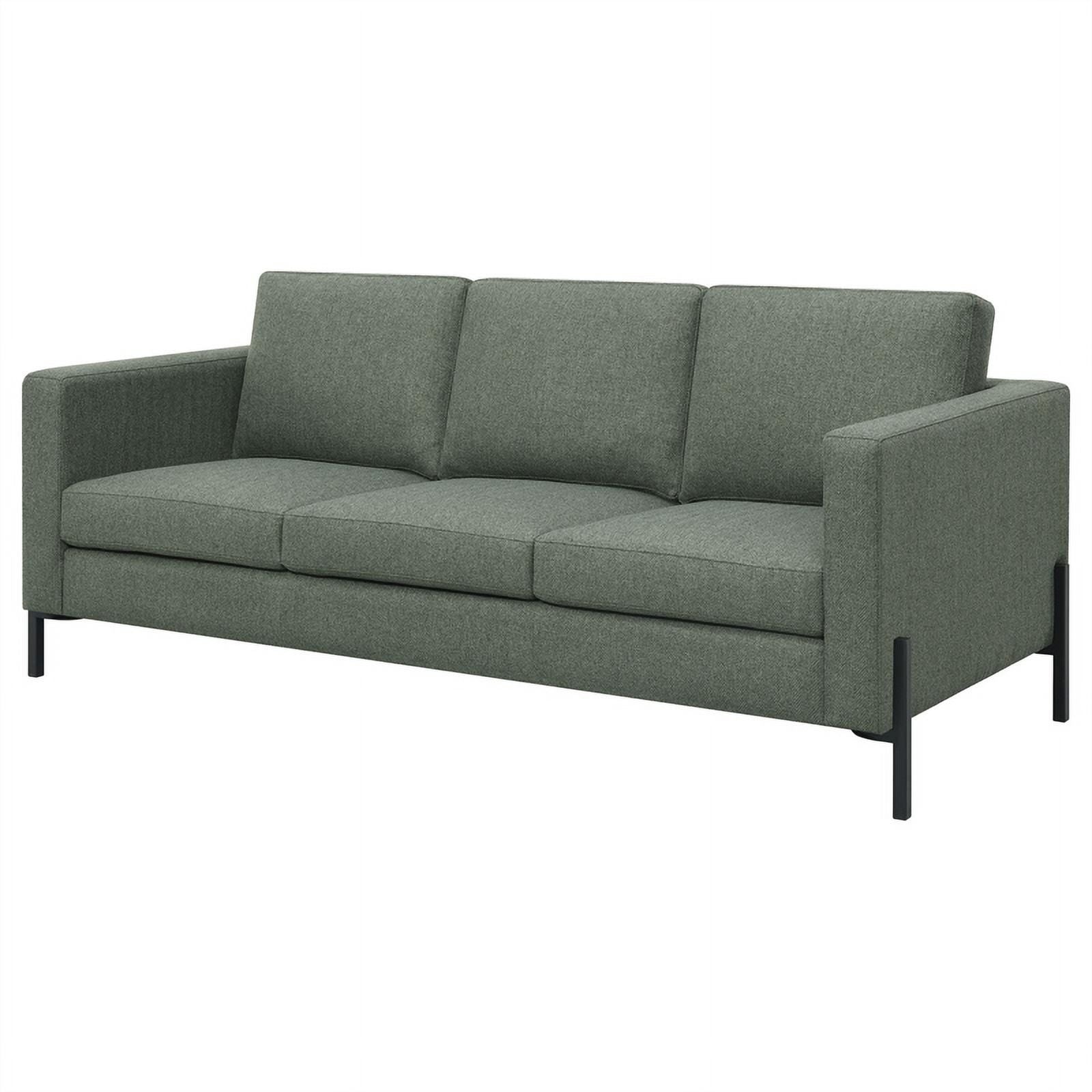 Sage Upholstered Fabric Sofa with Track Arms I3378