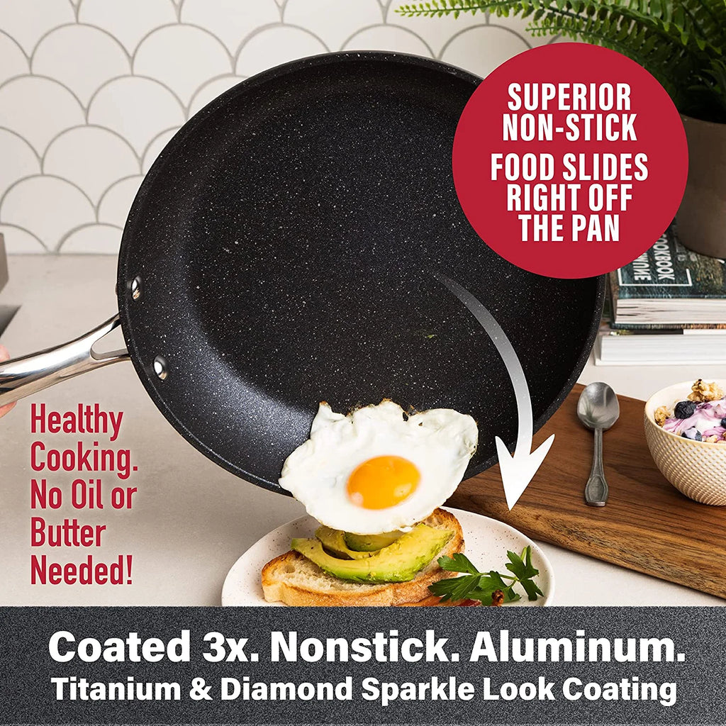 10 Piece Nonstick Granite Cookware Set Q5623
