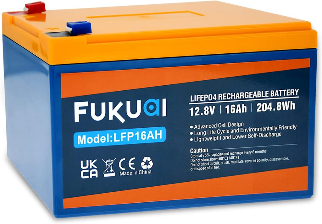 12V 16Ah LiFePO4 Battery, Pack of 2 H9459