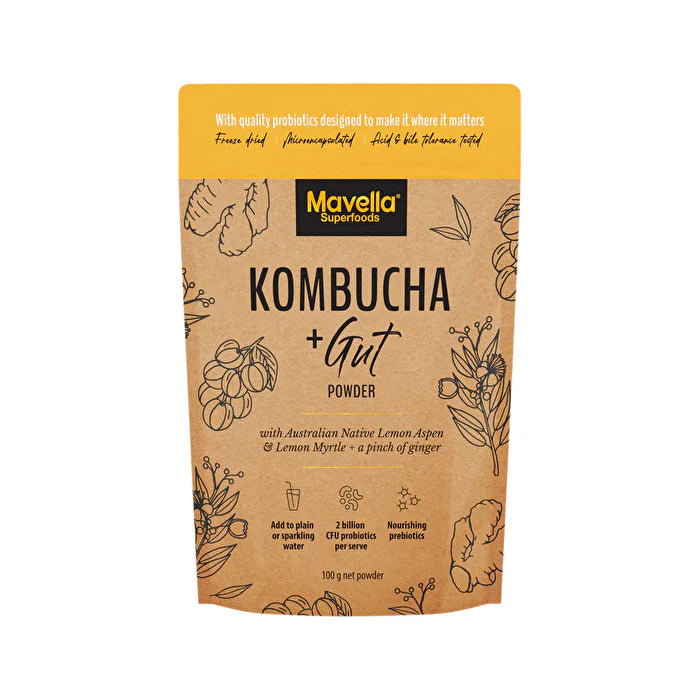 Kombucha + Gut Powder with Australian Native Lemon Aspen & Lemon Myrtle & Ginger 100g G251