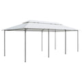 White Steel Frame Party Tent Gazebo Canopy Sun Shade Shelter 236.2 x 117.3 x 106.3 Inches I599031