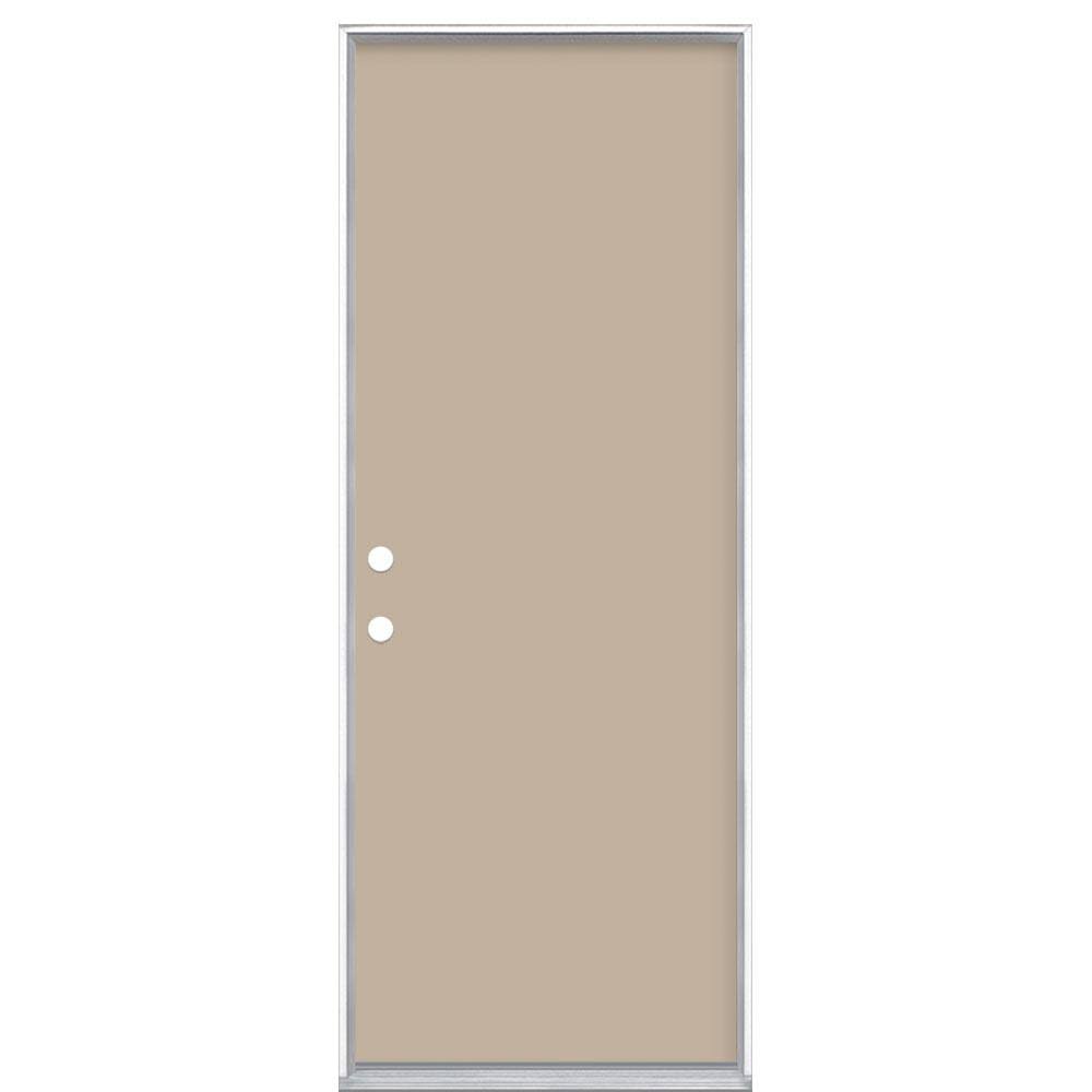 30 in. x 80 in. Flush Right-Hand Inswing Painted Steel Prehung Front Exterior Door P13201