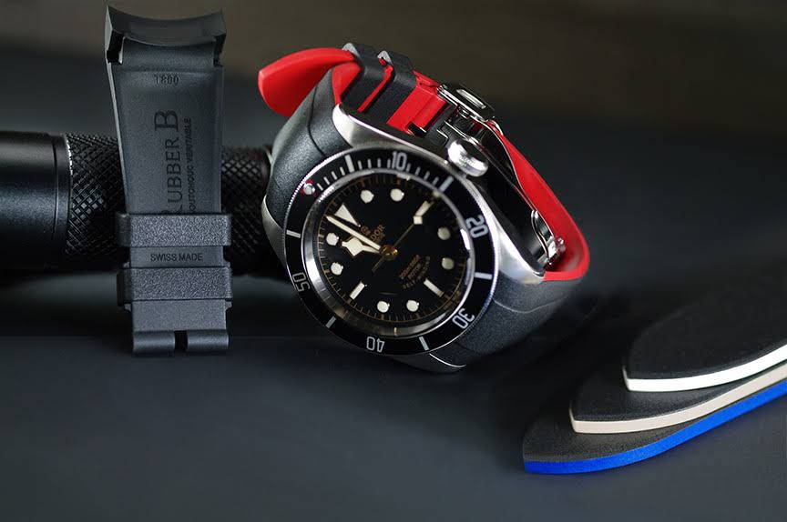 Black Rubber Strap for Heritage Black Bay 41mm V542851