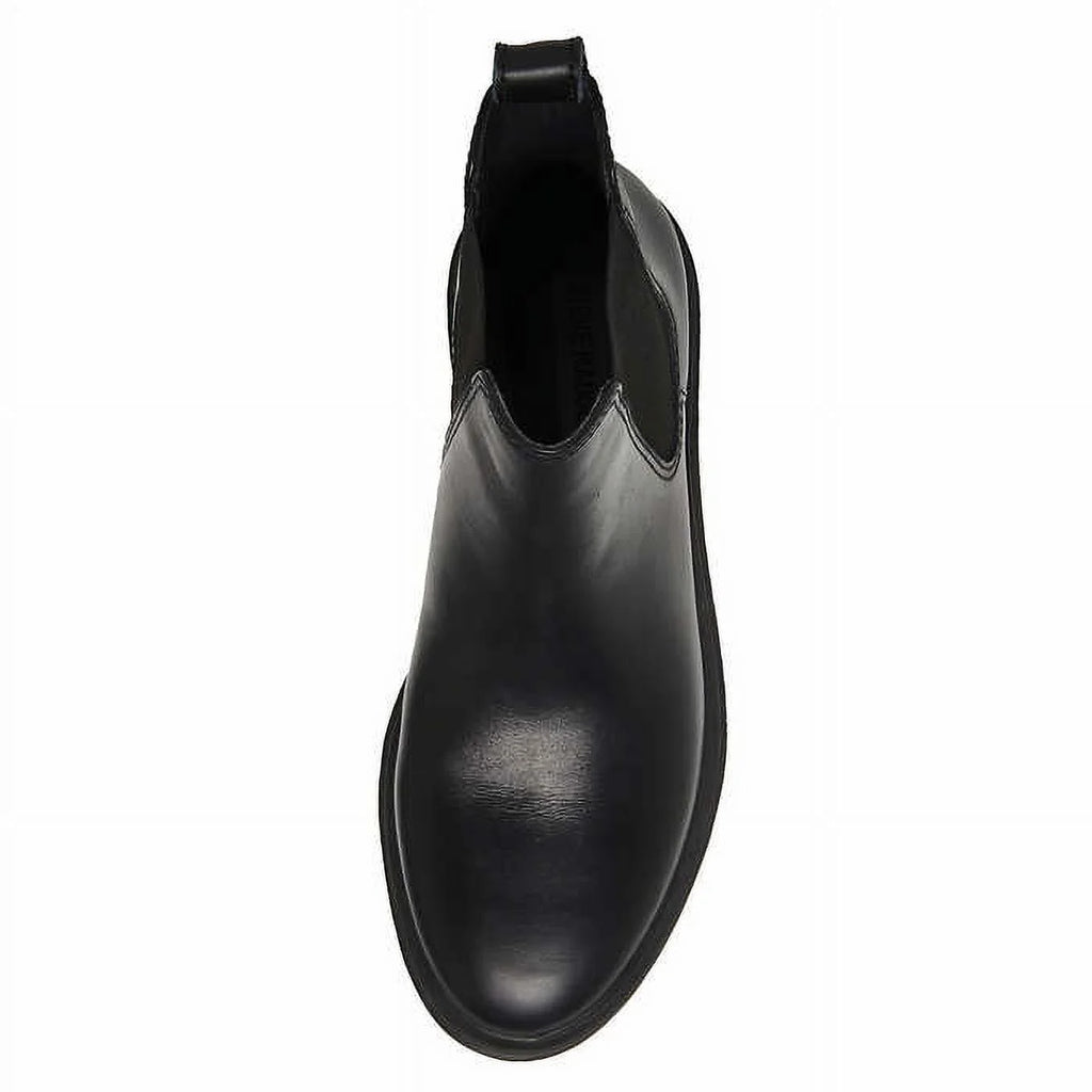 Black Genuine Leather Chelsea Booties F355