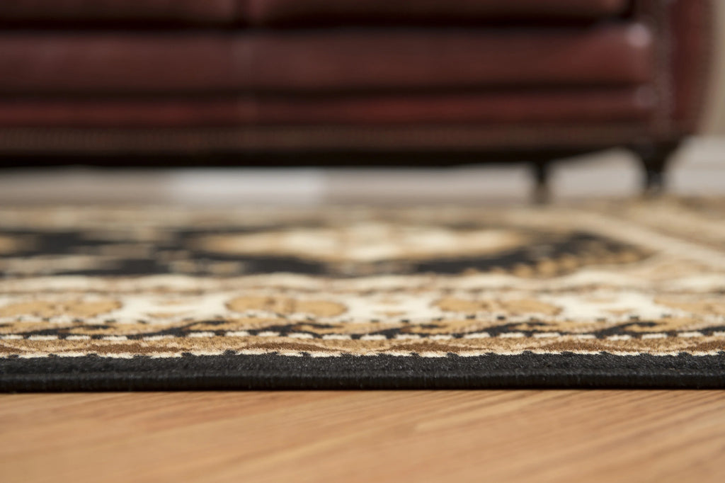 Black Bordered Area Rug H9354