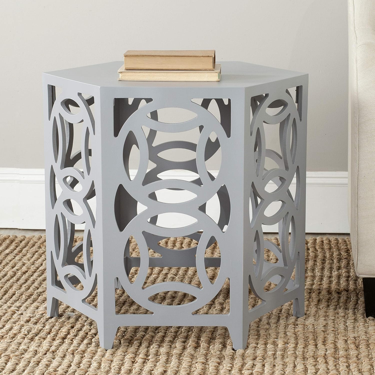 Pearl Blue Grey Side Table Y9838