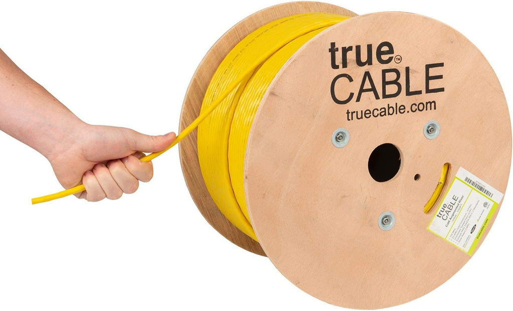 Cat6A Riser 1000ft Black 23AWG 4 Pair Solid Bare Copper 750MHz UTP Bulk Ethernet Cable M161