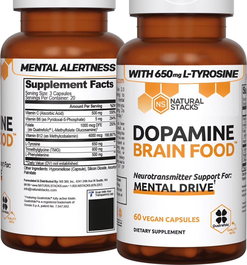 Dopamine Focus Supplement with L-Tyrosine, 60 Capsules O36965