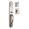 White Bronze Handleset with Rustic Knob and Square Rose C2836