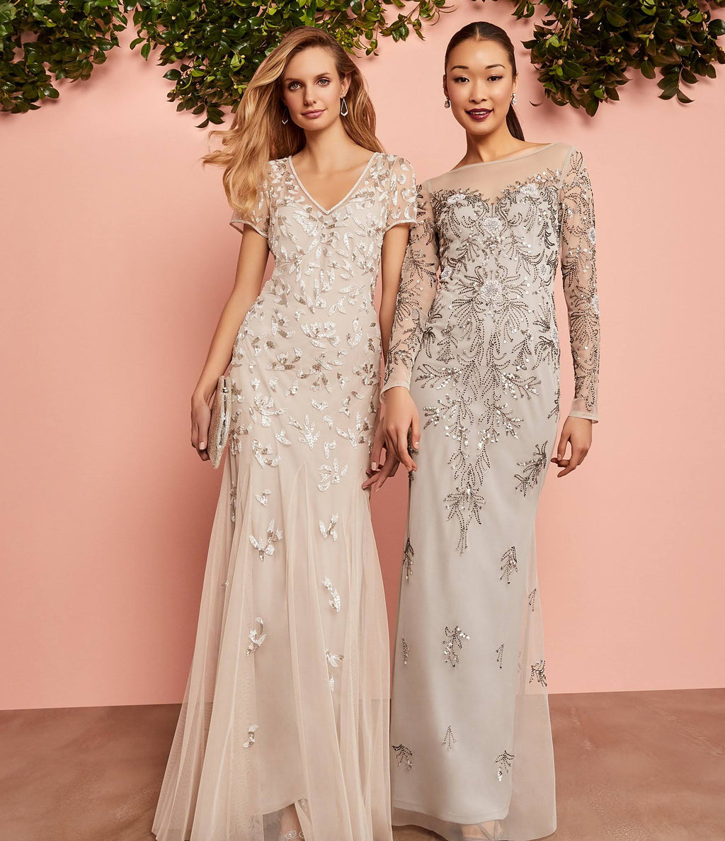 Beaded Godet Gown U9938