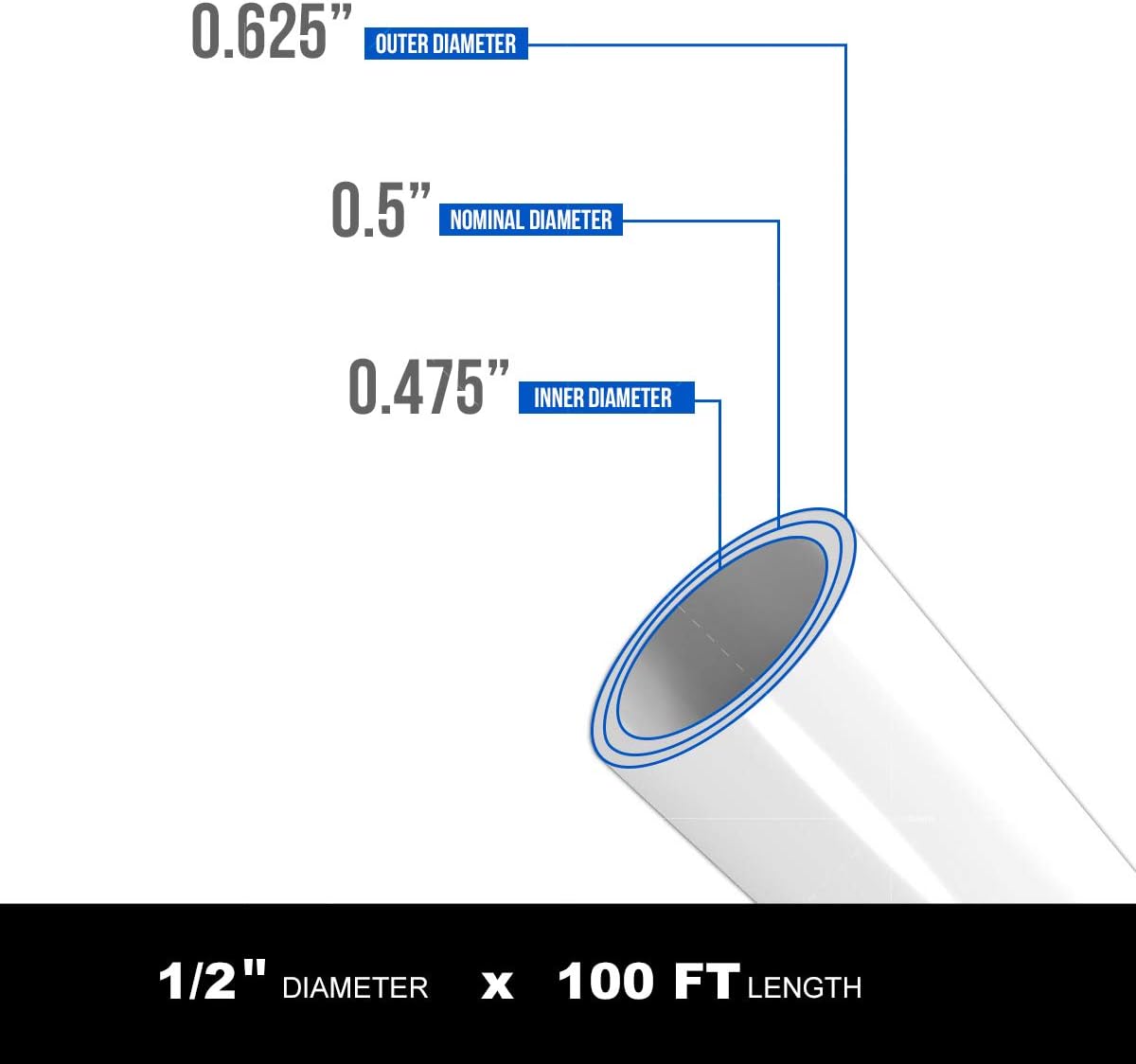 PEX A Tubing Non-Barrier Pipe 1/2 in. x 100 Feet White Pack of 2 J1247