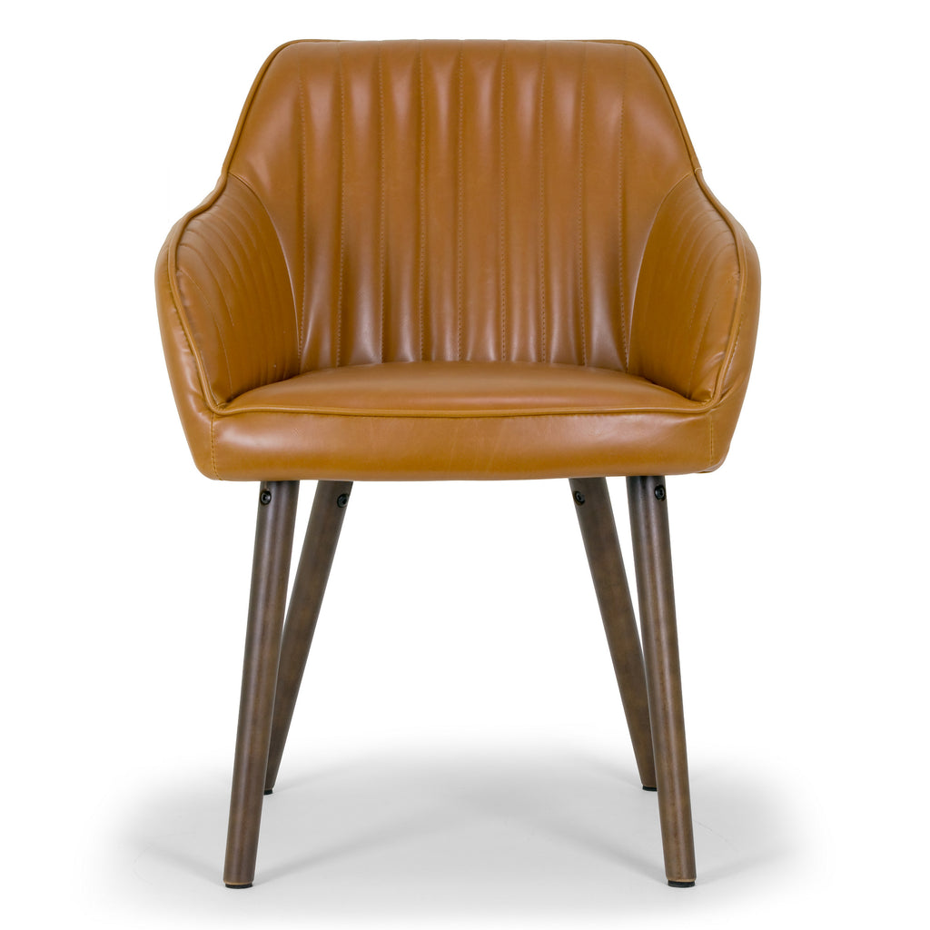 Set of 2 Faux Leather Arm Chair with Beech Legs I713895