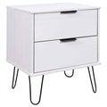 White Solid Pine Wood Bedside Cabinet C53019