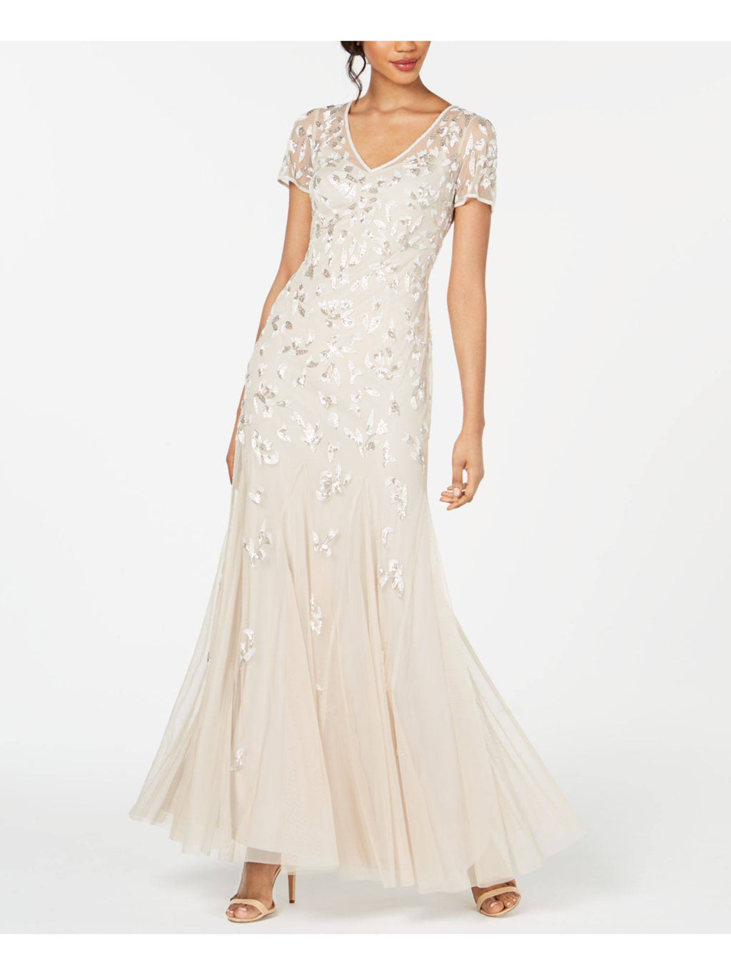 Beaded Godet Gown U9938