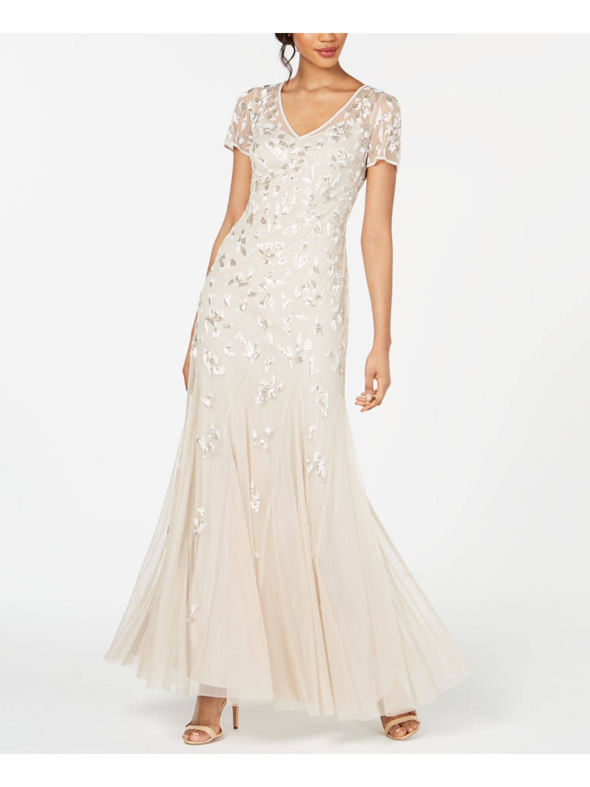 Beaded Godet Gown U9938