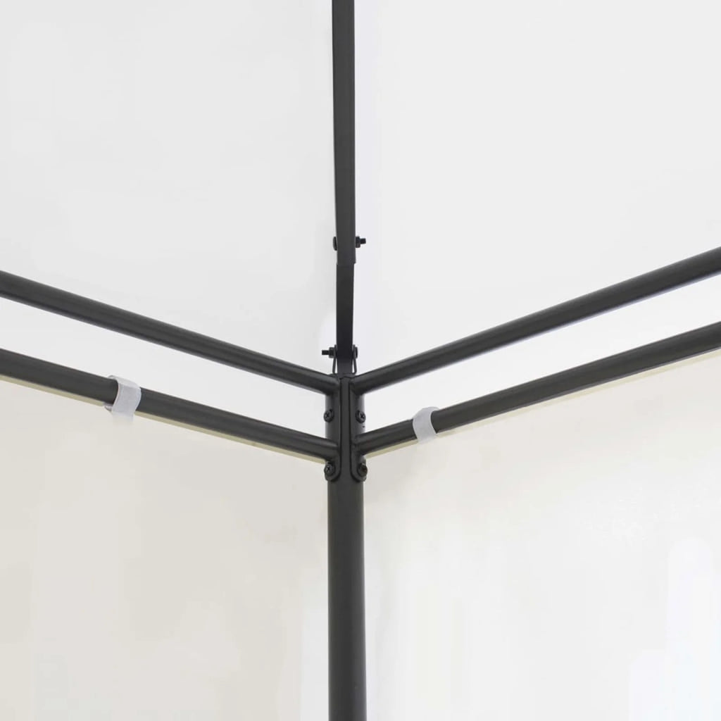 White Steel Frame Party Tent Gazebo Canopy Sun Shade Shelter 236.2 x 117.3 x 106.3 Inches I599031
