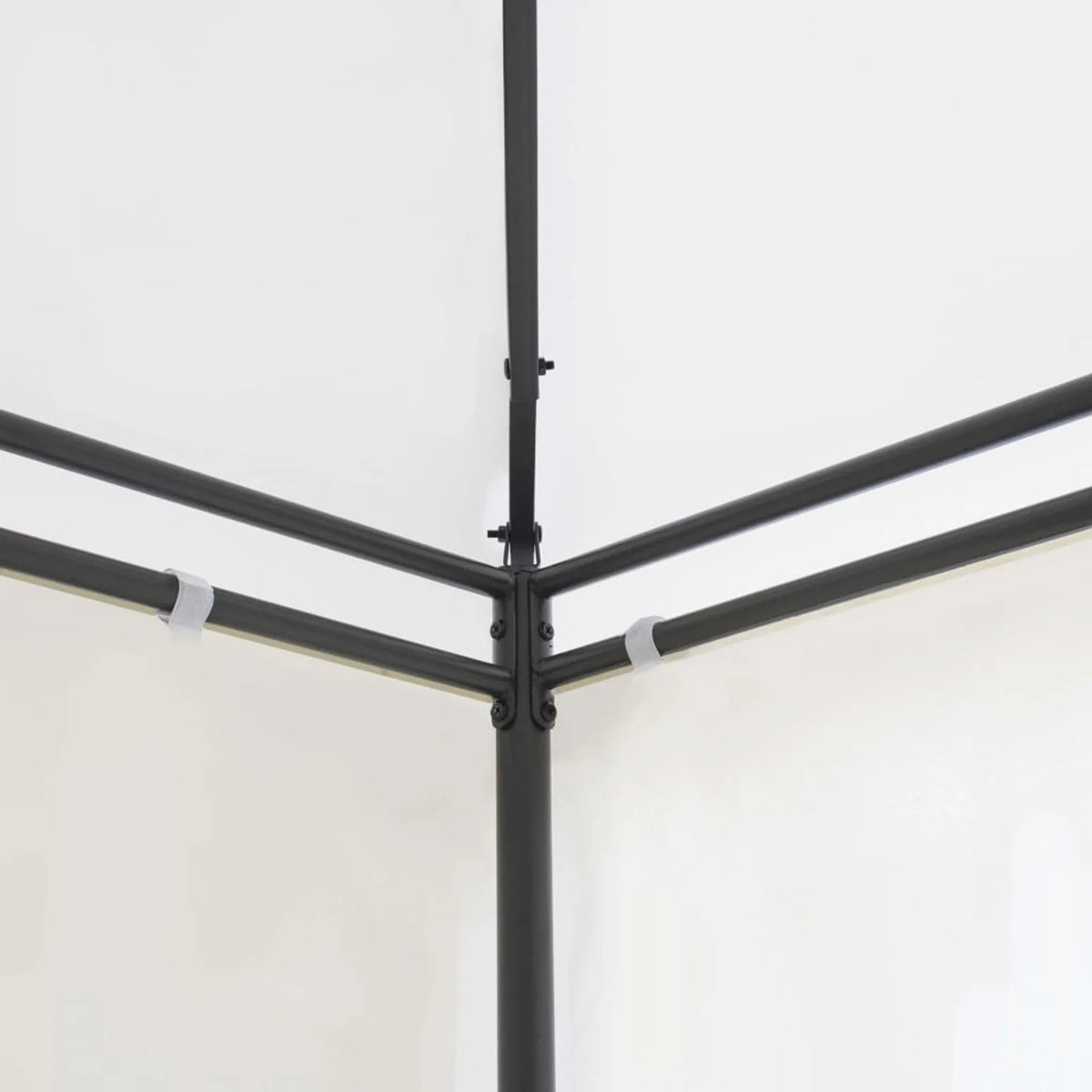 White Steel Frame Party Tent Gazebo Canopy Sun Shade Shelter 236.2 x 117.3 x 106.3 Inches I599031