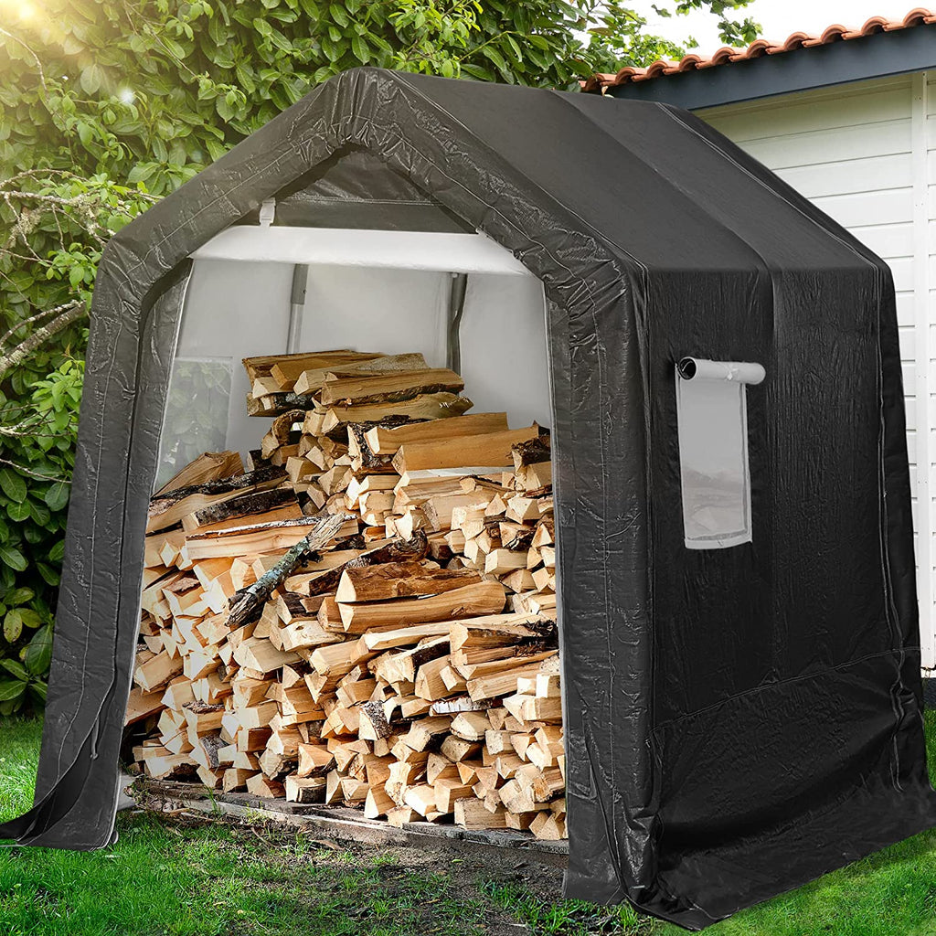 Outdoor Storage Shed 6x8 ft Portable Waterproof Steel Frame Tent A408