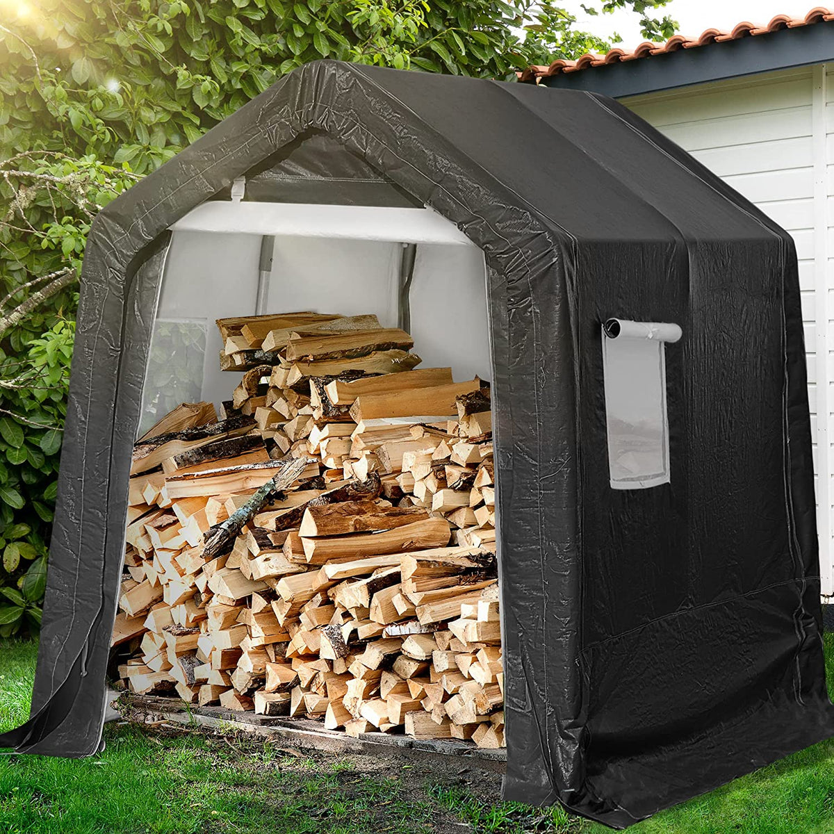 Outdoor Storage Shed 6x8 ft Portable Waterproof Steel Frame Tent A408