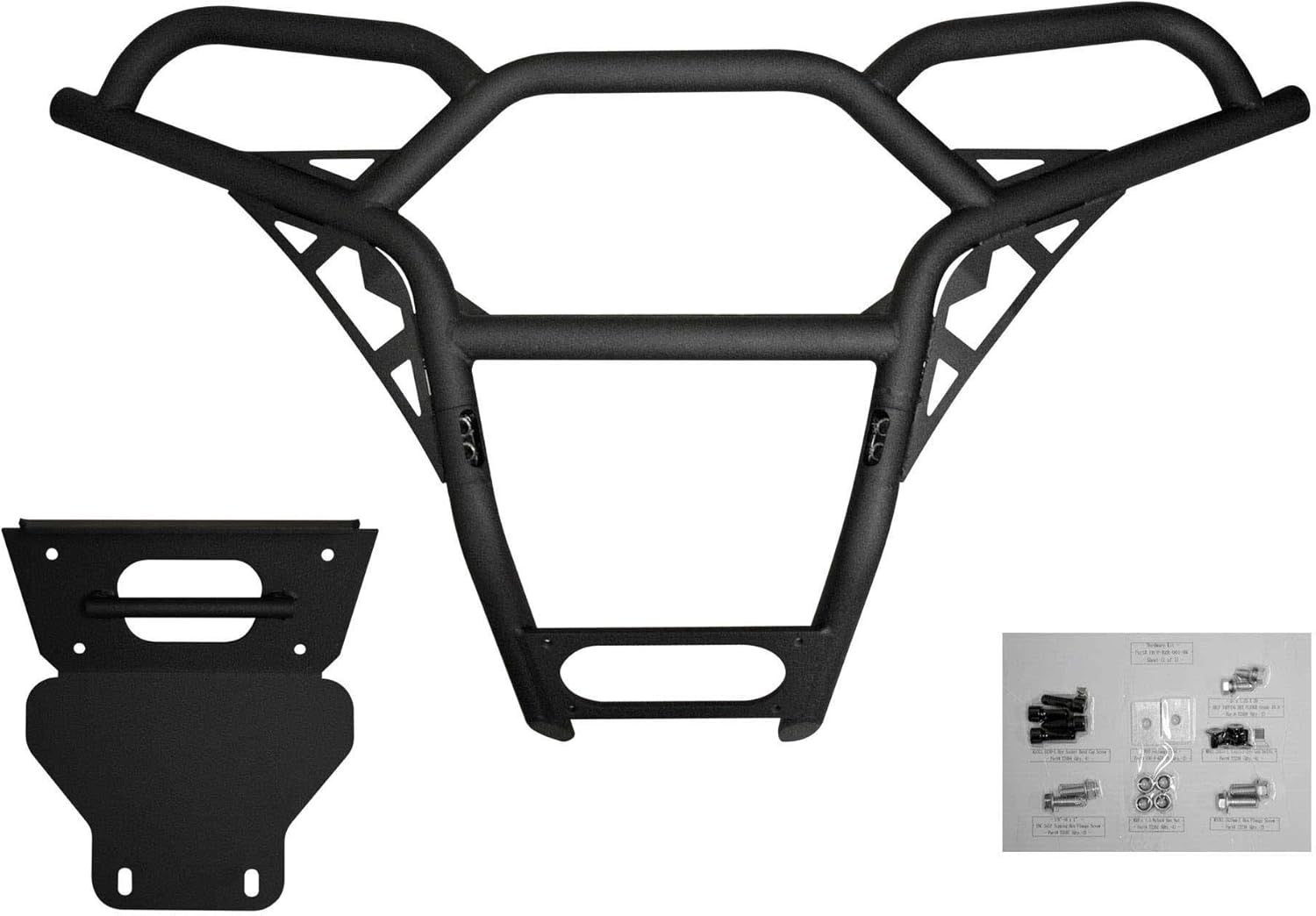 Heavy-Duty 38mm Carbon Steel Tube Front Bumper with 3mm Steel Skid Plate Y7537