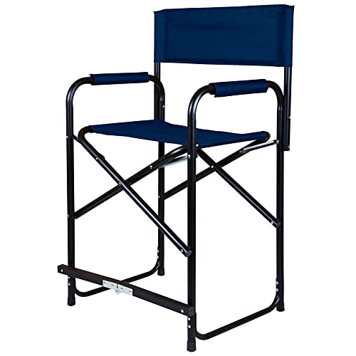 Black Folding Director's Chair with 250lb Weight Capacity P7257