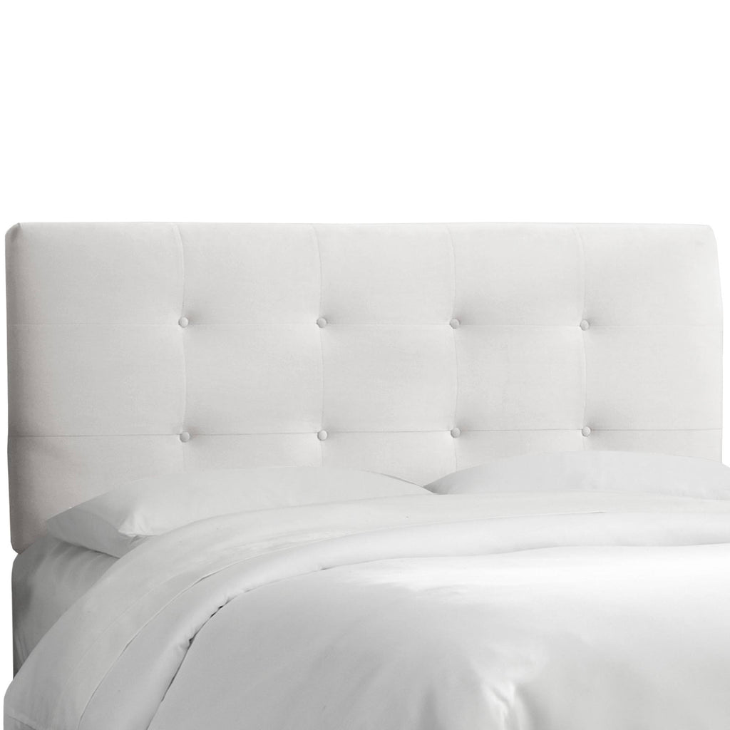 White Velvet Headboard D9835