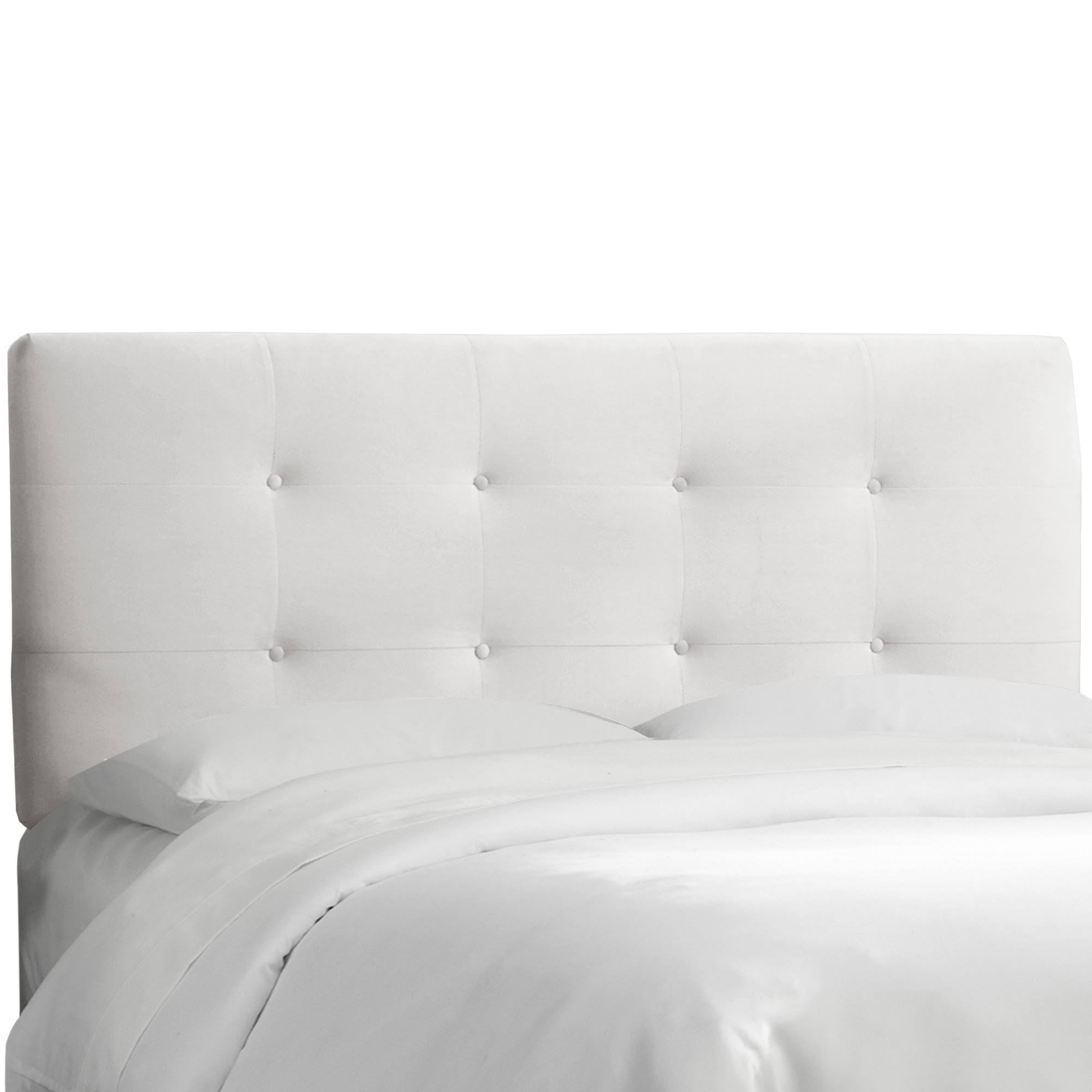 White Velvet Headboard D9835