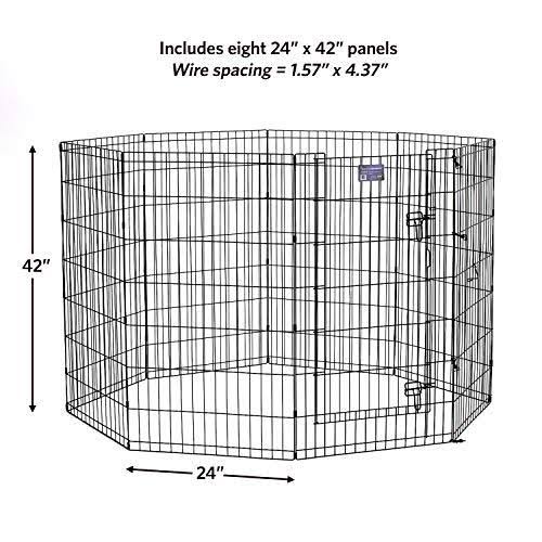 Foldable Metal Exercise Pen Black with Door X58367