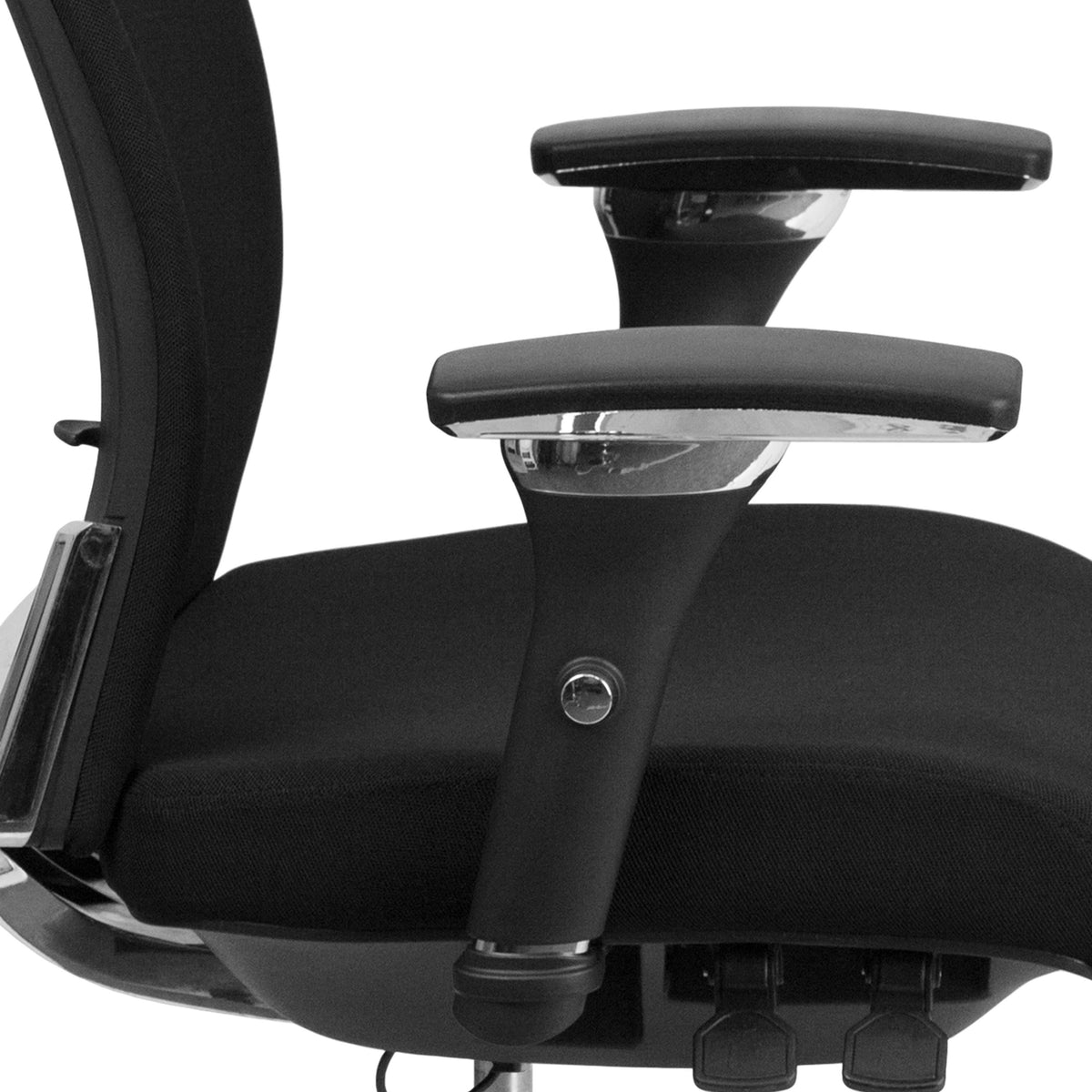Black Fabric Ergonomic Office Chair with Seat Slider K861