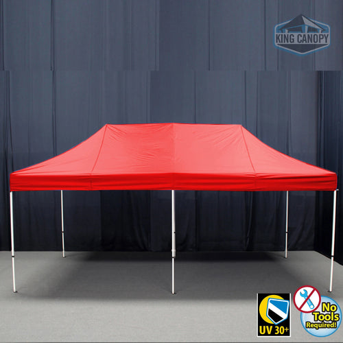 10 x 20 ft. White Frame Instant Pop Up Tent with Red Cover W969