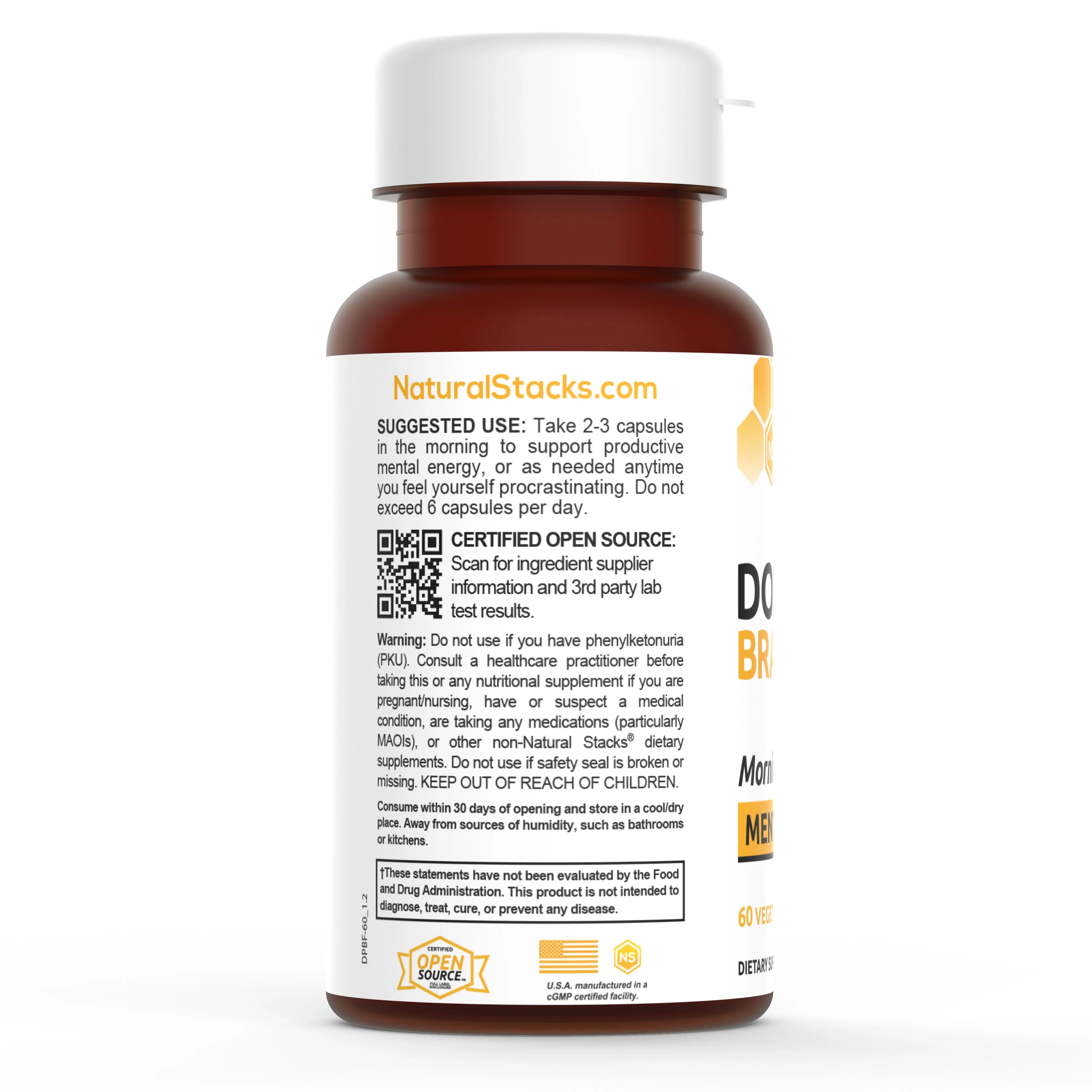 Dopamine Focus Supplement with L-Tyrosine, 60 Capsules O36965