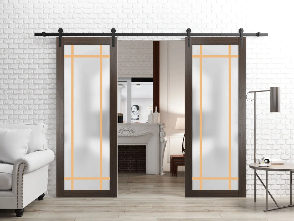 Double Barn Door 36 x 80 inches Solid Panel Interior Doors Y37871