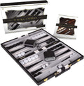 Black Large 18 Inch Leather Backgammon Set, Pack of 2 A619359