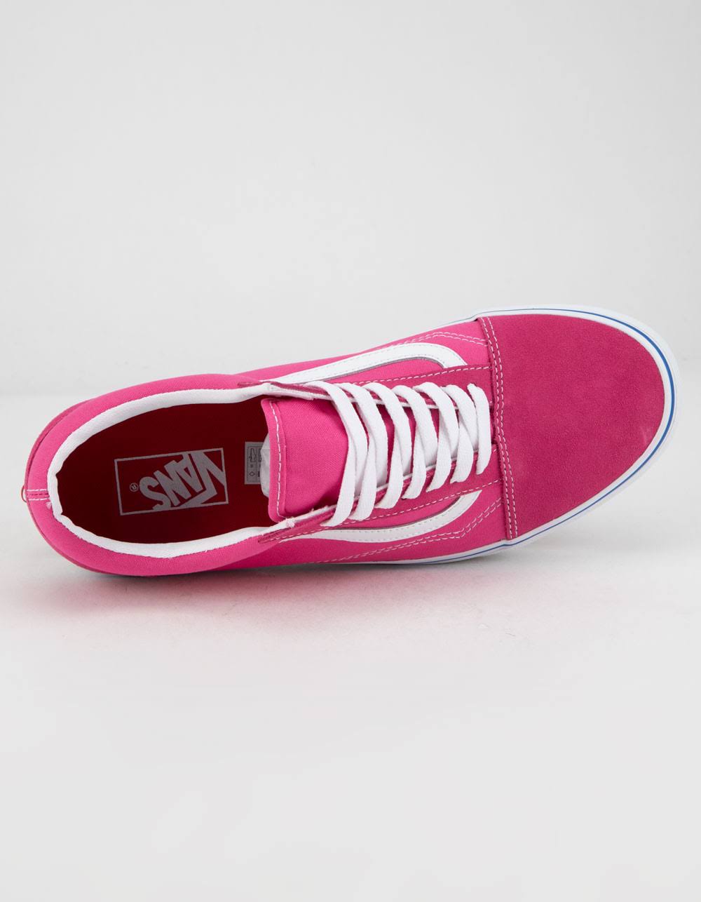 Carmine Rose True White Suede Canvas Old Skool Shoes T930858