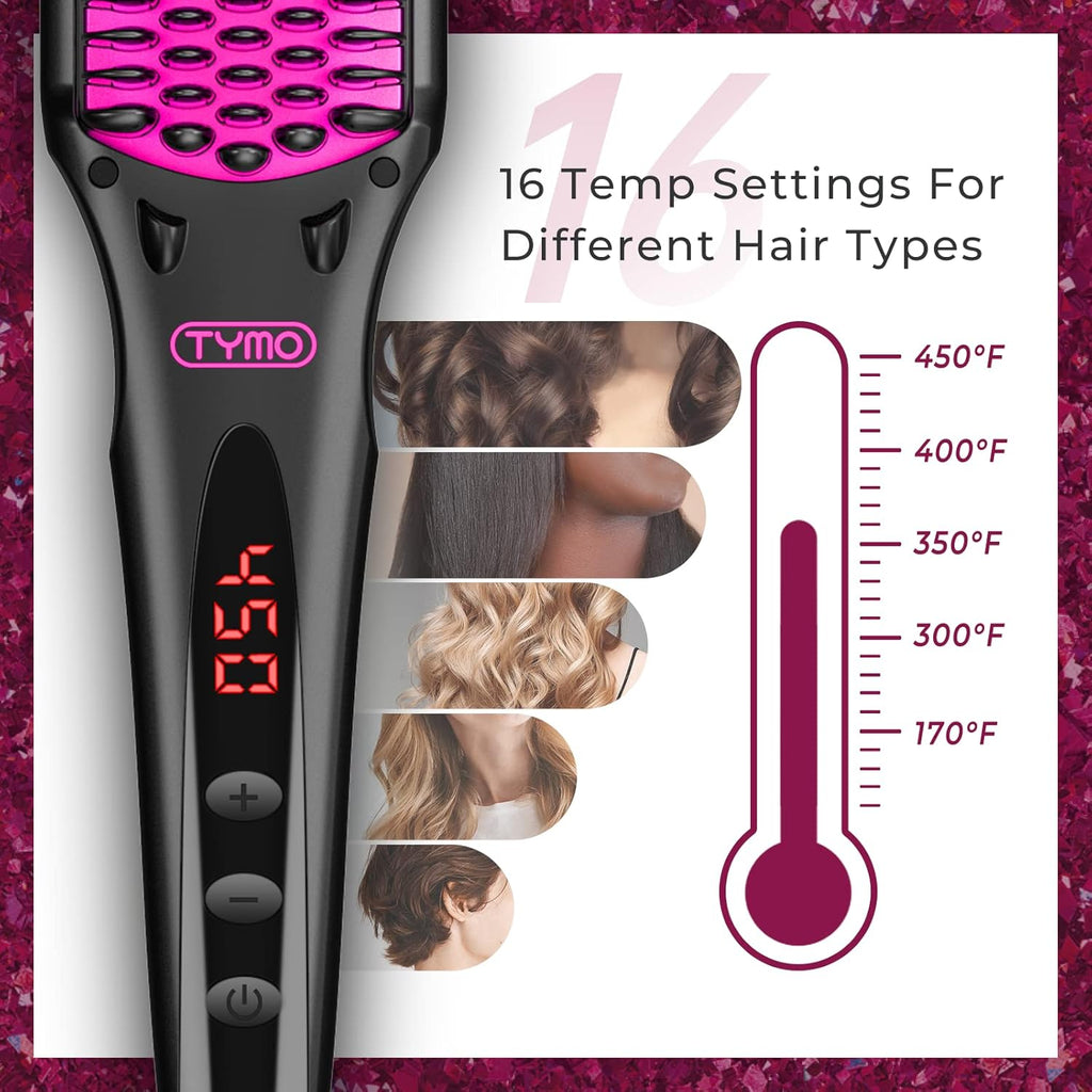 Ionic Hair Straightener Brush with 16 Heat Levels, Pack of 2 V8864