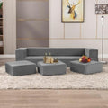 Velvet Convertible Floor Sofa Bed with 3 Ottomans Memory Foam Pull Out Couch Q81441