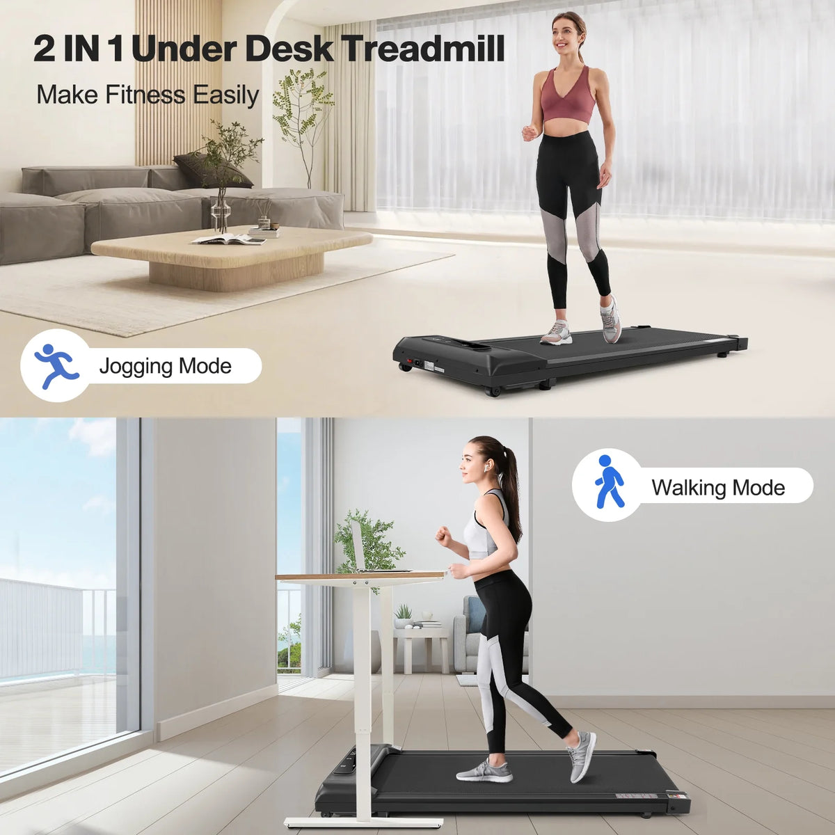 2.5HP Electric Walking Pad Treadmill with LED Display Y6830