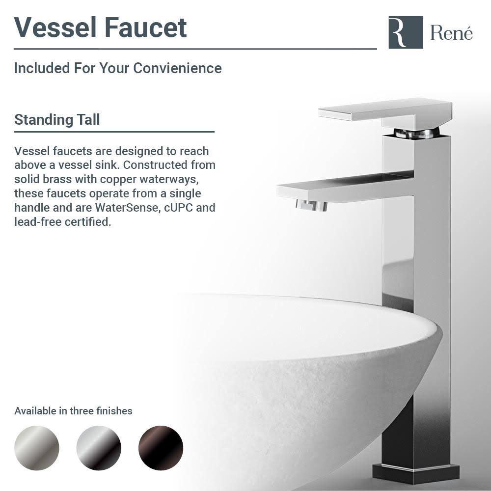 Stone Composite Oval Vessel Sink with Faucet U140988