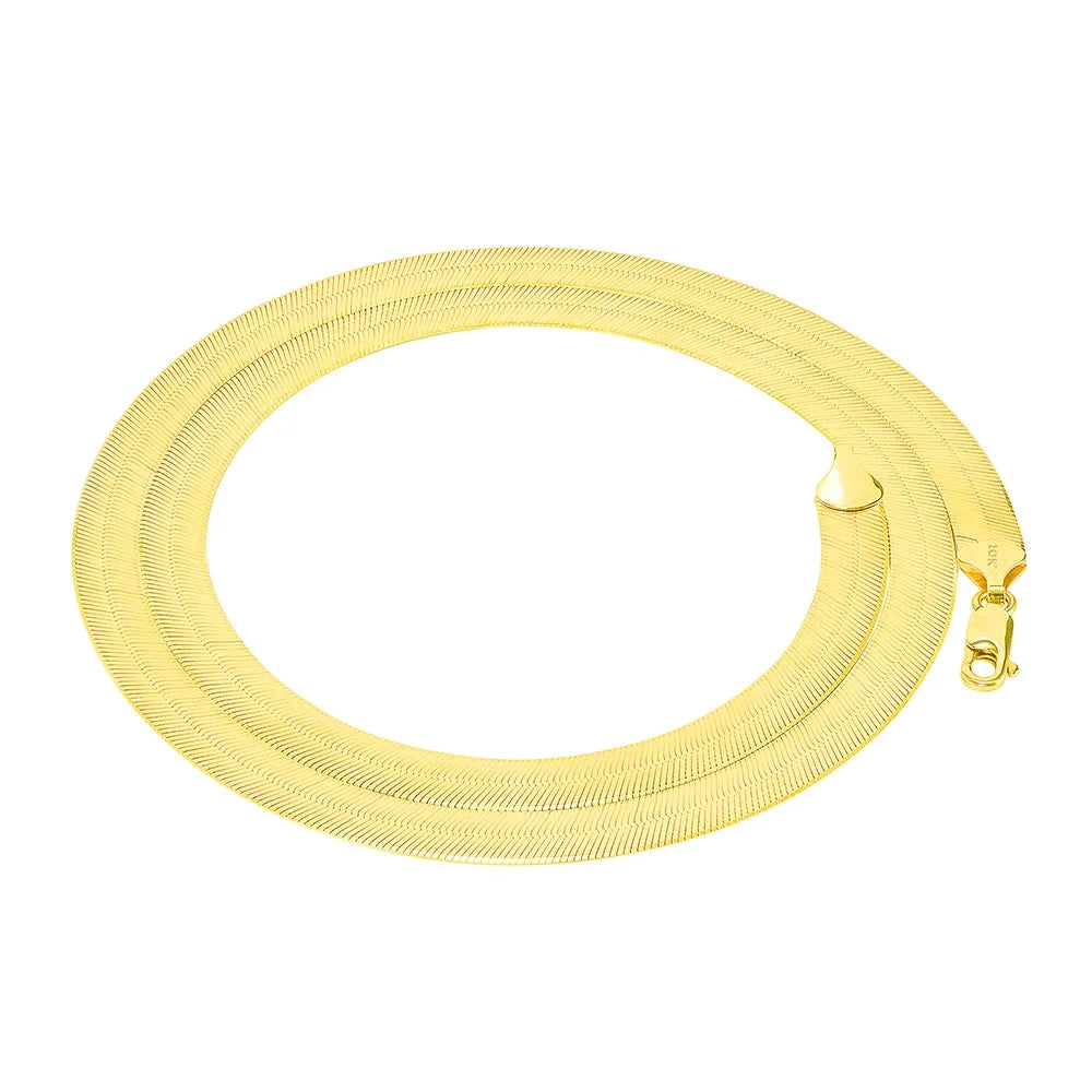 10k Yellow Gold Herringbone Chain Necklace 16" - 24" B55854