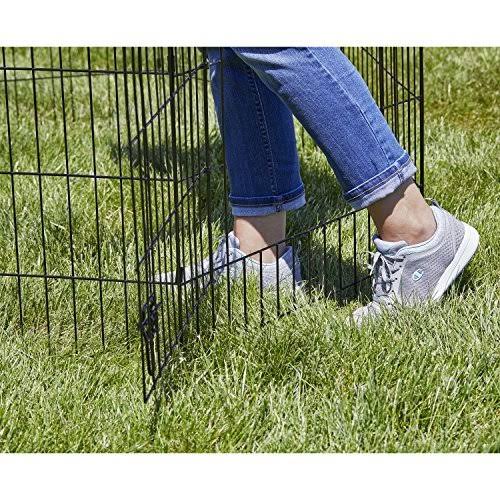 Foldable Metal Exercise Pen Black with Door X58367