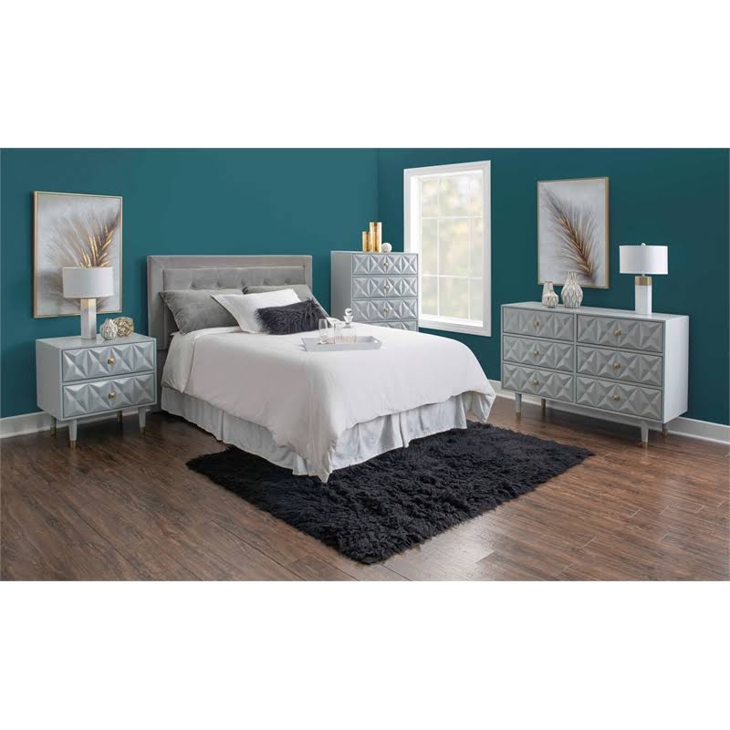 Gray Wood Five Drawer Chest D37708