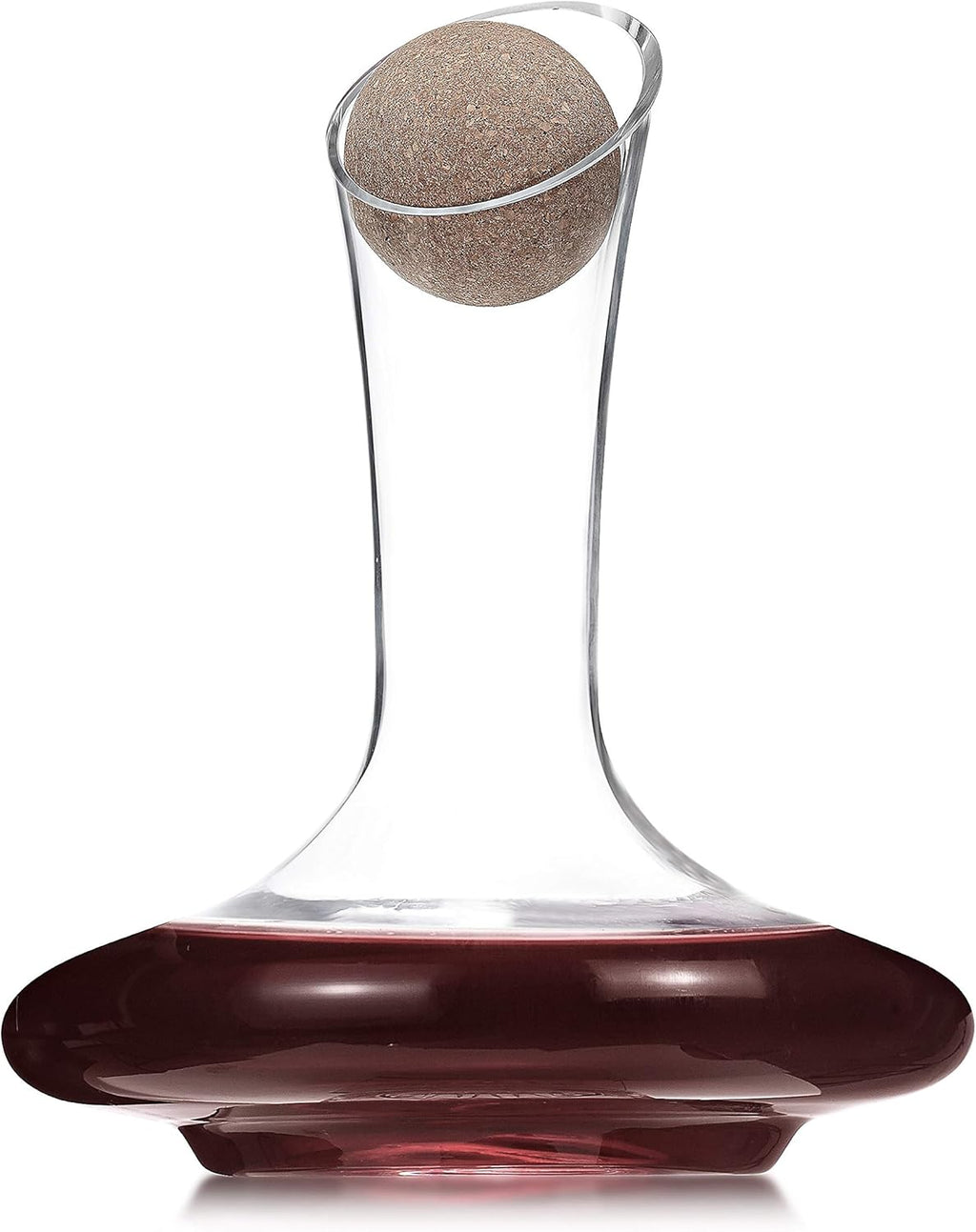 XL Hand Blown Crystal Glass Wine Decanter with Drying Stand, Stopper, Brush and Beads, Pack of 2 V49049
